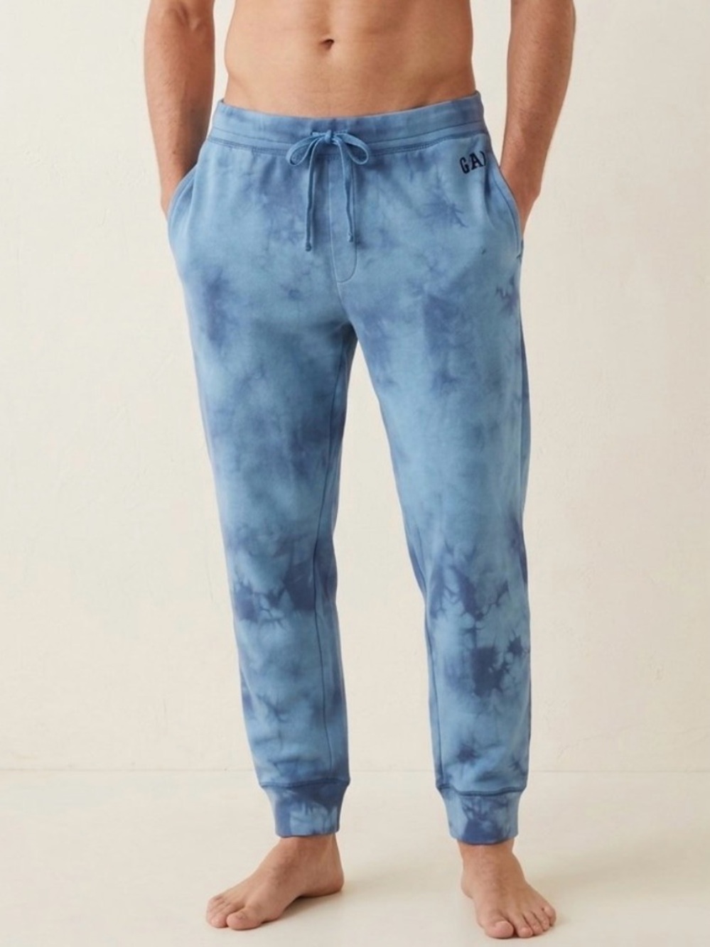 Gap Logo Joggers Marled Blue Men's XL Cotton blend Stretch